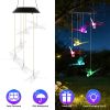 2Pack Solar Dragonfly Wind Chimes 7 Color Changing Wind Chimes for Outside IPX4 Waterproof Outdoor Garden Yard Decor