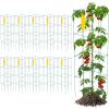 Tomato Cages, 11.8" x 11.8" x 46.1", 10 Packs Square Plant Support Cages, Green PVC-Coated Steel Tomato Towers for Climbing Vegetables, Plants, Flowe