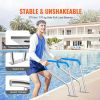 Pool Handrail, 39 x 32 inch Pool Railing, Stainless Steel with Base Plate for Indoor/Outdoor Pools,Swimming Pool Safety Railing for Decks,Rust-Proof