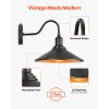 Outdoor Barn Light, 11.5 in Diameter, 2-Pack Farmhouse Gooseneck Light Fixture, Dusk to Dawn Exterior Wall Sconce, with Anti-Rust, E26 Bulb Compatibl