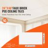 Ceiling Tiles, 10-Pack 24 x 48 in, Drop Ceiling Tiles Premium PVC Foam Sheet, Fire-Rated & Good Flexibility & Easy Installation, Ceiling Covering for