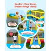 Inflatable Bounce House, 14.7 x 13.8 x 6.8 ft Jumping Bouncy Castle, Inflatable Jumper for Kids with Slide, Basketball Hoop, Target Game & Jumping Ar