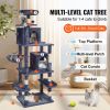 Cat Tree for Indoor Cats, 68.5" Cat Tower with 2 Cat Condos, Sisal Scratching Post, Hammock, Top Perch, Jumping Platforms, Large Cat Furniture Activi