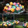 Solar Lights Outdoor Waterproof for Garden Decor, 4 Pack Solar Garden Lights for Outside, Outdoor Solar Lights for Yard with Solar Flowers Lights, So