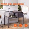 Tortoise Habitat, Wooden Tortoise House Indoor & Outdoor, Rolling Tortoise Enclosure with Light Stand, Reptile Enclosure Small Animal Cage with Stand