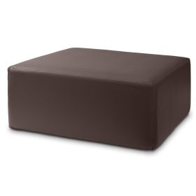 Jaxx Fairlie Couch Ottoman  Oversized Square Foam Coffee Table Ottoman 36" Premium Faux Leather (Color: Chocolate)