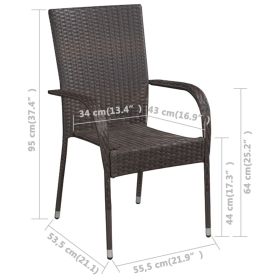 vidaXL 9 Piece Garden Dining Set Brown (Option: as picture)