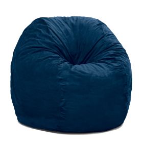 Jaxx 4 ft Round Bean Bag Chair for Adults (Color: Navy)
