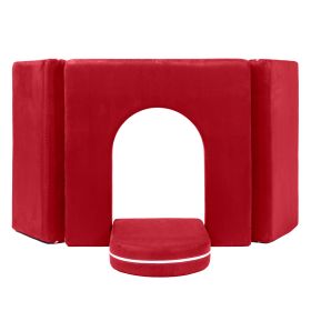 Jaxx Zipline Playscape Castle Gate  Playtime Furniture for Imaginative Kids (Color: Cherry)