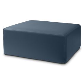 Jaxx Fairlie Couch Ottoman  Oversized Square Foam Coffee Table Ottoman 36" Premium Faux Leather (Color: Oxford Blue)