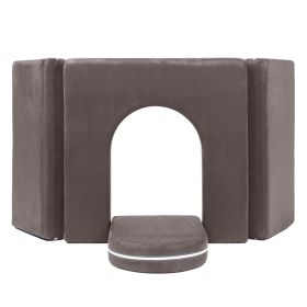 Jaxx Zipline Playscape Castle Gate  Playtime Furniture for Imaginative Kids (Color: Charcoal)