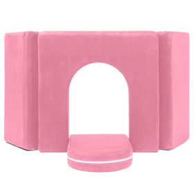Jaxx Zipline Playscape Castle Gate  Playtime Furniture for Imaginative Kids (Color: Pink)