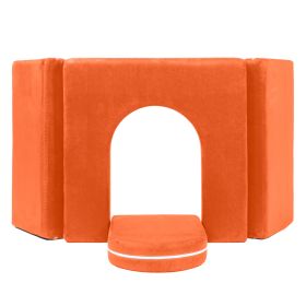 Jaxx Zipline Playscape Castle Gate  Playtime Furniture for Imaginative Kids (Color: Mandarin)