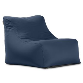 Jaxx Ponce Outdoor Bean Bag Chair  Weather Resistant Patio and Poolside Lounge Seating (Color: Navy Blue)