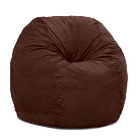Jaxx 4 ft Round Bean Bag Chair for Adults (Color: Chocolate)