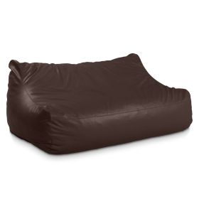 Atrium Collection Lozia Loveseat - Large Foam Bean Bag Sofa for Home Theaters (Option: Offices Schools Reception & Waiting Rooms - Faux-Leather - Chocolate)