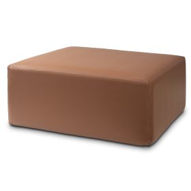 Jaxx Fairlie Couch Ottoman  Oversized Square Foam Coffee Table Ottoman 36" Premium Faux Leather (Color: Walnut)