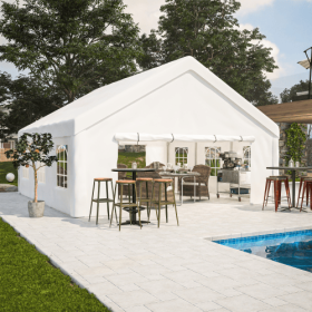 20x20FT Party Tent Heavy Duty, Large Wedding Event Shelters With 2 Storage Bags & Removable Sidewalls, Outdoor Canopy Gazebo Commercial Tents For (Color: White)