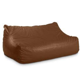 Atrium Collection Lozia Loveseat - Large Foam Bean Bag Sofa for Home Theaters (Option: Offices Schools Reception & Waiting Rooms - Faux-Leather - Walnut)