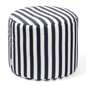 Jaxx Spring Indoor / Outdoor Bean Bag Pouf Ottoman (Color: Navy Stripes)