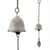 1pc, Creative Japanese Cast Iron Wind Chime Hanging Decoration, Metal Retro Hanging Leaf Bell, Balcony Outdoor Garden Hanging Decoration, Camping Ble