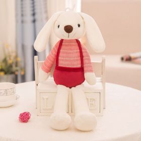 Easter Bunny Plush Toy Cute Dangle Ear Rabbit Doll Pillow Children's Gift (Items: 15.75 inch, Color: Red Clothes)