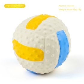 Squeaky Dog Toys; Natural Latex Rubber Dog Balls;  Soft ;  Bouncy & Durable for Small Medium Dogs Puppy Interactive Chew Sound Fetch Play (COLOUR: Large Latex Volleyball)