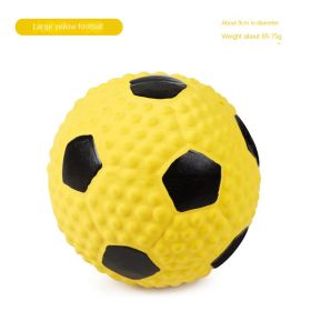 Squeaky Dog Toys; Natural Latex Rubber Dog Balls;  Soft ;  Bouncy & Durable for Small Medium Dogs Puppy Interactive Chew Sound Fetch Play (COLOUR: Large yellow football)