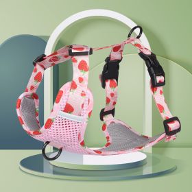 dog Harnesses; New style dog chest strap vest type big dog chest strap explosion-proof flush walking dog rope reflective pet traction rope (COLOUR: pink, Specification (L * W): M)