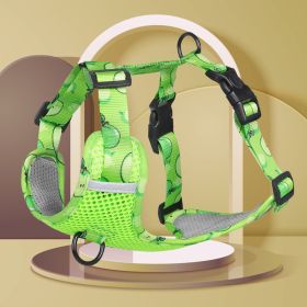 dog Harnesses; New style dog chest strap vest type big dog chest strap explosion-proof flush walking dog rope reflective pet traction rope (COLOUR: green, Specification (L * W): XL)