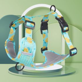 dog Harnesses; New style dog chest strap vest type big dog chest strap explosion-proof flush walking dog rope reflective pet traction rope (COLOUR: Lake blue, Specification (L * W): XL)