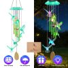 Solar Wind Chime with Aluminum Tubes 7 Color Changing Wind Chime for Outside IP44 Waterproof Outdoor Garden Yard Decor Spring Summer
