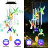 1Pc/2Pcs Options -- Solar Hummingbird Wind Chime with Aluminum Tubes 7 Color Changing Wind Chime for Outside IPX4 Waterproof Outdoor Garden Yard Deco