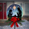 Christmas Garden Jesus Scene Decor, Solar Lighted Outdoor Nativity Set with 9 LED Lights, Christmas Decoration for Indoor Outdoor Holiday Party Garde