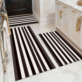 Three-piece kitchen rug set, non-slip and washable, abstract pattern kitchen hallway rug, soft and comfortable, suitable for sinks, floors, entrances (Main Color: White, Main Material: Polyester)