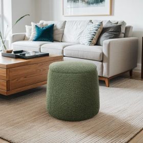 Round Storage Ottoman (Color: as Pic)