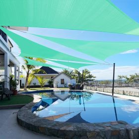 Artpuch Custom Size Turquoise Sun Shade Sail Triangle Canopy 185 GSM Durable Fabric UV Block Awning for Outdoor Patio Garden Backyard (Customized Ava (Color: Turquoise, size: 12X15X15)