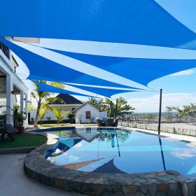 Artpuch Custom Size Sky Blue Sun Shade Sail Triangle Canopy 185 GSM Durable Fabric UV Block Awning for Outdoor Patio Garden Backyard (Customized Avai (Color: Sky Blue, size: 18X28X28)