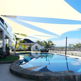Artpuch Custom Size Cream Sun Shade Sail Triangle Canopy 185 GSM Durable Fabric UV Block Awning for Outdoor Patio Garden Backyard (Customized Availab (Color: Cream, size: 16X18X18)