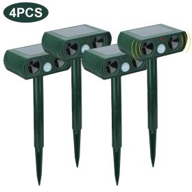 Ultrasonic Animal Repeller Solar Powered Motion Sensor Repellent IPX4 Waterproof Outdoor For Farm Garden Yard Repelling Deer Raccoon Cat Dog Rabbit S (Color: 4Pcs/Set)