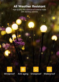 Solar Garden Lights - 4 Pack 48 LED Firefly Lights with 2 Lighting Mode, Sway by Wind, Waterproof Solar Light for Outdoor Outside Yard, Warm White (Quantity: 4pcs)