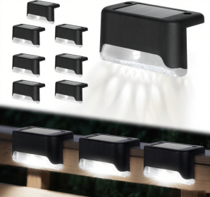 32/16 PCS Decorative Light Solar Energy Waterproof and Dustproof Light Source Sensing Suitable for Shopping Malls Guardrails Decks Stairs Gardens Cou (Color: White light 8PCS)