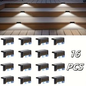 32/16 PCS Decorative Light Solar Energy Waterproof and Dustproof Light Source Sensing Suitable for Shopping Malls Guardrails Decks Stairs Gardens Cou (Color: White lights-16PCS)