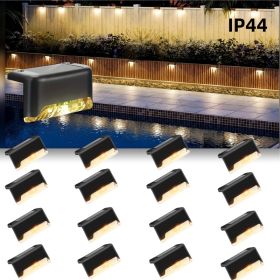 32/16 PCS Decorative Light Solar Energy Waterproof and Dustproof Light Source Sensing Suitable for Shopping Malls Guardrails Decks Stairs Gardens Cou (Color: Warm lights-16PCS)
