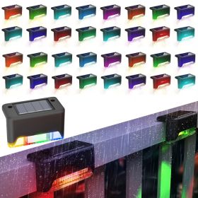 32/16 PCS Decorative Light Solar Energy Waterproof and Dustproof Light Source Sensing Suitable for Shopping Malls Guardrails Decks Stairs Gardens Cou (Color: RGB lights-32PCS)