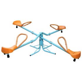Outdoor Kids Spinning Seesaw Sit and Spin Teeter Totter Outdoor Playground Equipment Swivel Teeter Totter for Backyard (Color: as Pic)
