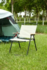 Folding Outdoor Chair For Camping, Picnics, Beach, Backyard, BBQ, Patio (Color: Beige)