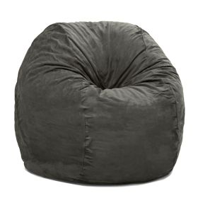Jaxx 4 ft Round Bean Bag Chair for Adults (Color: Charcoal)