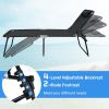 4 Position Folding Lounge Chaise with Adjustable Backrest and Footrest