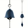 1pc, Creative Japanese Cast Iron Wind Chime Hanging Decoration, Metal Retro Hanging Leaf Bell, Balcony Outdoor Garden Hanging Decoration, Camping Ble